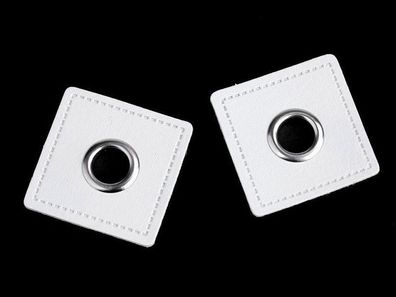 Öse auf Kunstleder 8mm Weiß