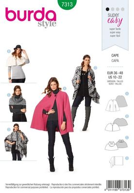Schnittmuster Cape Burda 7313