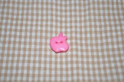 Knopf 17mm 2-Loch Bitten Apple klein rosa