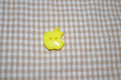 Knopf 20mm 2-Loch Bitten Apple mittel gelb