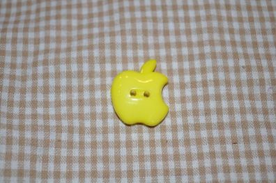 Knopf 25mm 2-Loch Bitten Apple groß gelb
