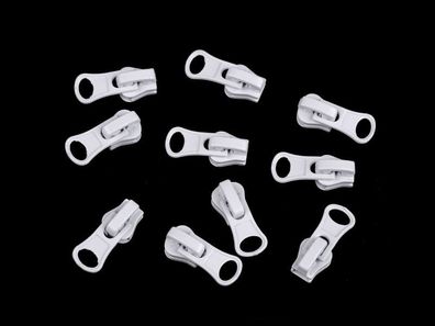 Schieber/Zipper 3mm grob Weiß