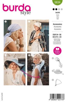 Schnittmuster Kopfbedeckung Burda 5634