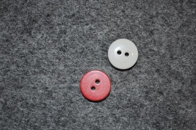 Knopf 12,5mm 2-Loch Double face rot/weiß