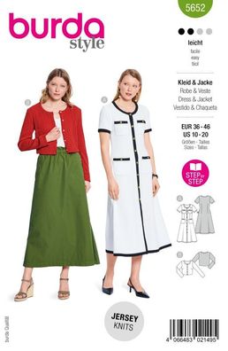 Schnittmuster Kleid & Strickjacke Burda 5652