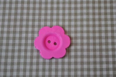 Knopf 30mm Holz Blume Pink