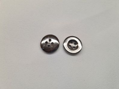 Knopf 15mm 4-Loch Metalloptik Silber
