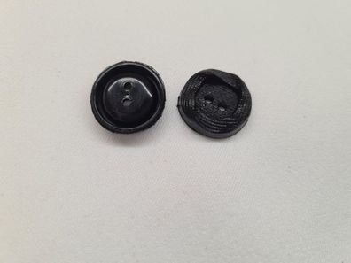 Knopf 17mm 2-Loch Wickeoptik Schwarz