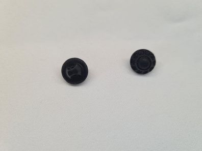Knopf 11mm Öse Blume Schwarz