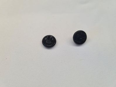 Knopf 11mm Öse 2Vierecke Schwarz