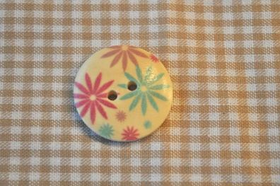 Knopf Holz Blume 6