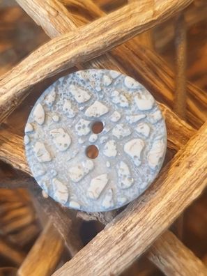 Knopf 18mm Polyester Steinoptik hellblau