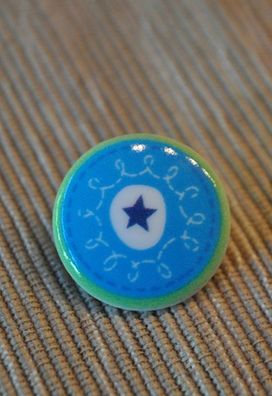 Knopf Tante Ema Stern groß blau