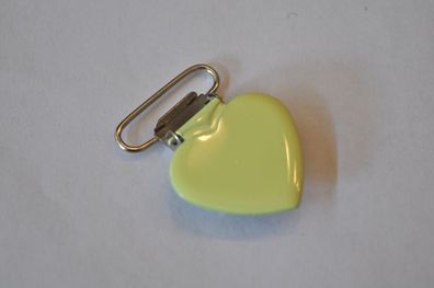 Schnullerclip Hosenträgerclip Herz hellgrün