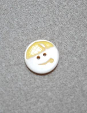 Knopf 2-Loch Polyester Smiley gelb