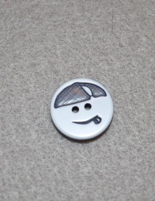 Knopf 2-Loch Polyester Smiley schwarz