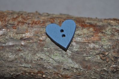 Holzknopf Herz klein grau 3