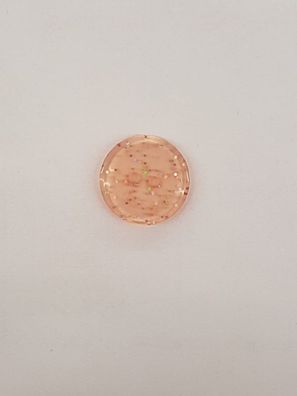 Knopf 15mm 2-Loch Polyester Glitzer apricot