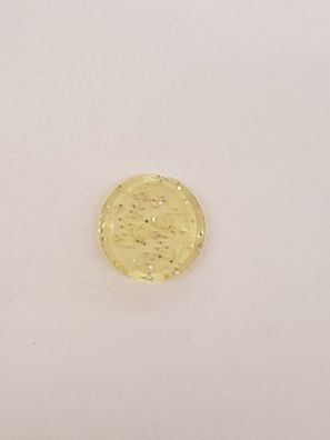 Knopf 15mm 2-Loch Polyester Glitzer gelb