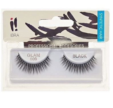 Ibra Professionelle Wimpernstreifen Glam 600 Schwarz - 10 Stück