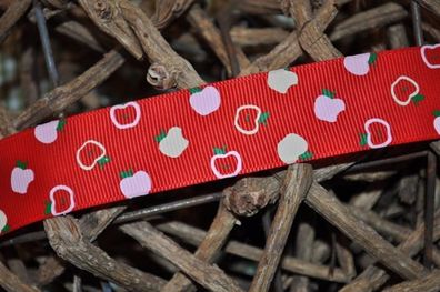 Ripsband * äpfel* rot