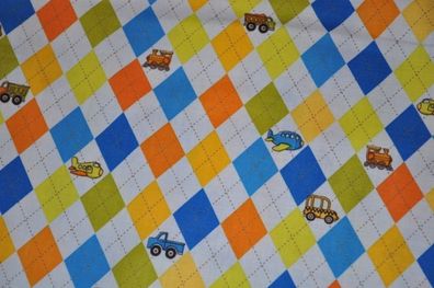 Riley Blake On the Go karo hellblau