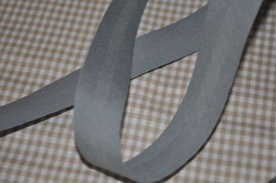Schrägband gefalzt 20 mm grau
