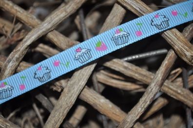 Ripsband * cupcakes* hellblau schmal