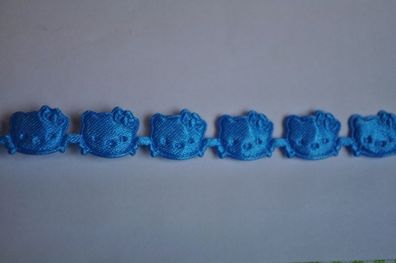 Satinband Katzen Kopf Türkis