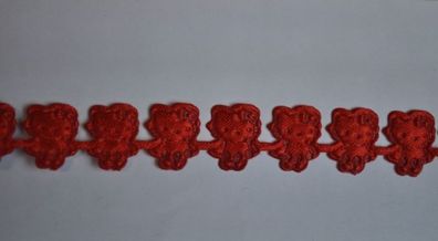 Satinband Katzen Figur Rot