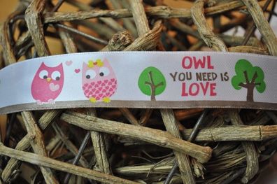 Satinband * Owl you need is Love* breit
