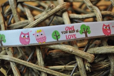 Satinband * Owl you need is Love* schmal