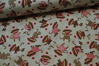 Quilting Treasures Zoe&Zack affen rosa