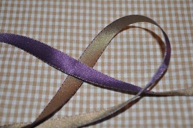 Satinband Bi-Colour Lila/hellbraun