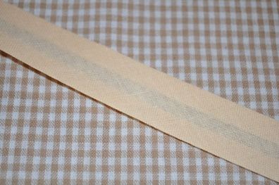 Schrägband gefalzt 20 mm Pfirsich