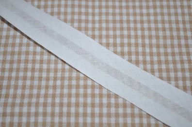 Schrägband gefalzt 20 mm weiß