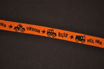 Ripsband Autos Beep/vroom orange