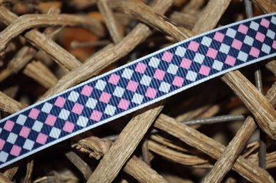 Ripsband mini karo dunkelblau