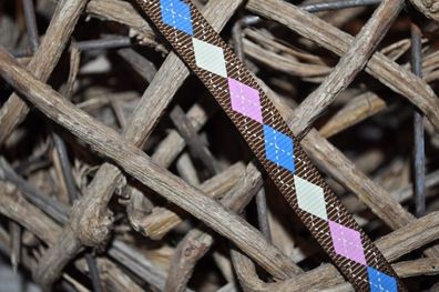 Ripsband Rauten schmal braun