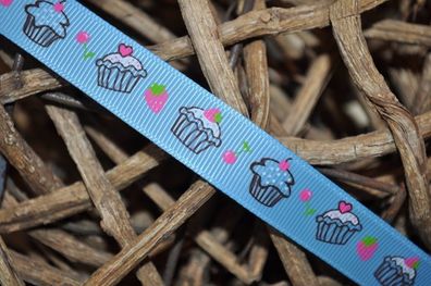 Ripsband * cupcakes* blau