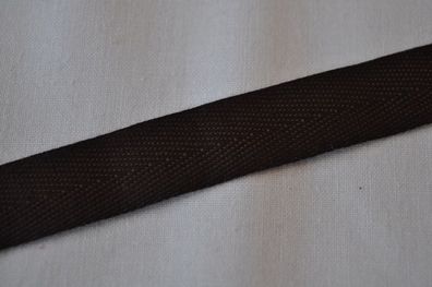Köperband dunkelbraun 1,5cm