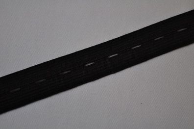 Knopflochgummi 2cm breit schwarz