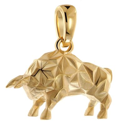 trendor Schmuck Stier-Anhänger Origami-Style 925 Silber Vergoldet 31063