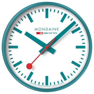 Mondaine Wanduhr Quarz 25 cm Teal Limited Edition A990. CLOCK.10SBD