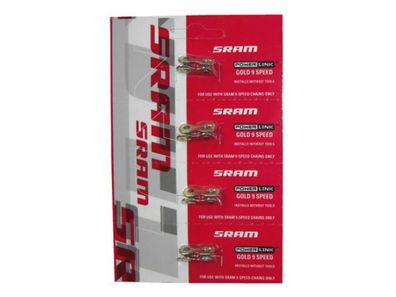 Kettenverschlussglied Set mit 4 Stück Sram Power Link 9-fach gold
