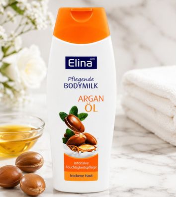 250ml Elina Bodymilk Arganöl Körperlotion für trockene Haut Pflege Body Milk