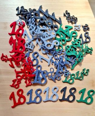 Streudeko 18 Geburtstag Jubiläum Tischstreu Deko Filz zum Basteln Verzieren DIY