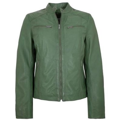Jilani Collection - Damen Lederjacke Lammnappa salbei