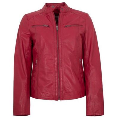 Jilani Collection - Damen Lederjacke Lammnappa rubin rot