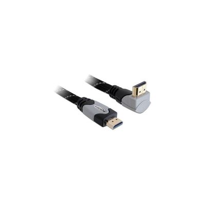 DELOCK HDMI Kabel Ethernet A -> A St/St 5.00m 90° oben 4K